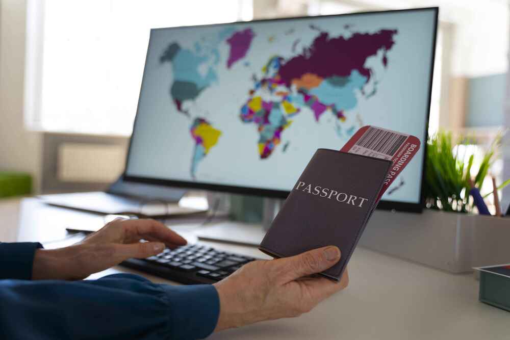 Close-up of a passport and an e-visa document, essential for travel to India.