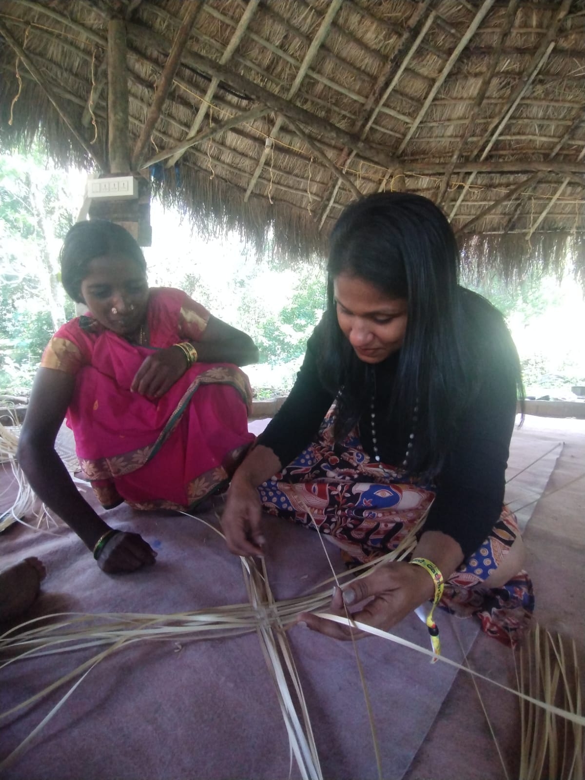 Forest weaving activity.
